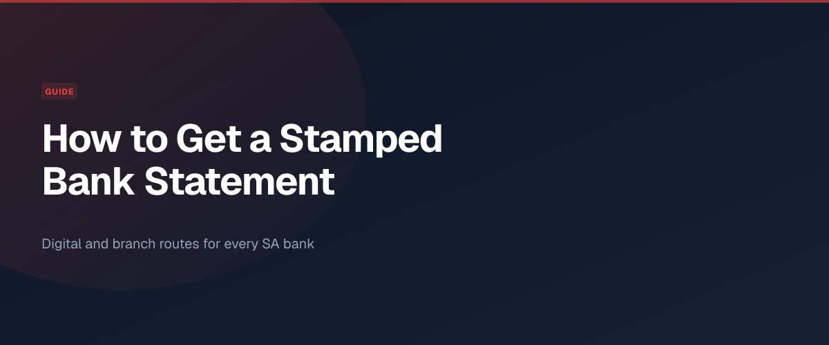 Getting a stamped bank statement in South Africa